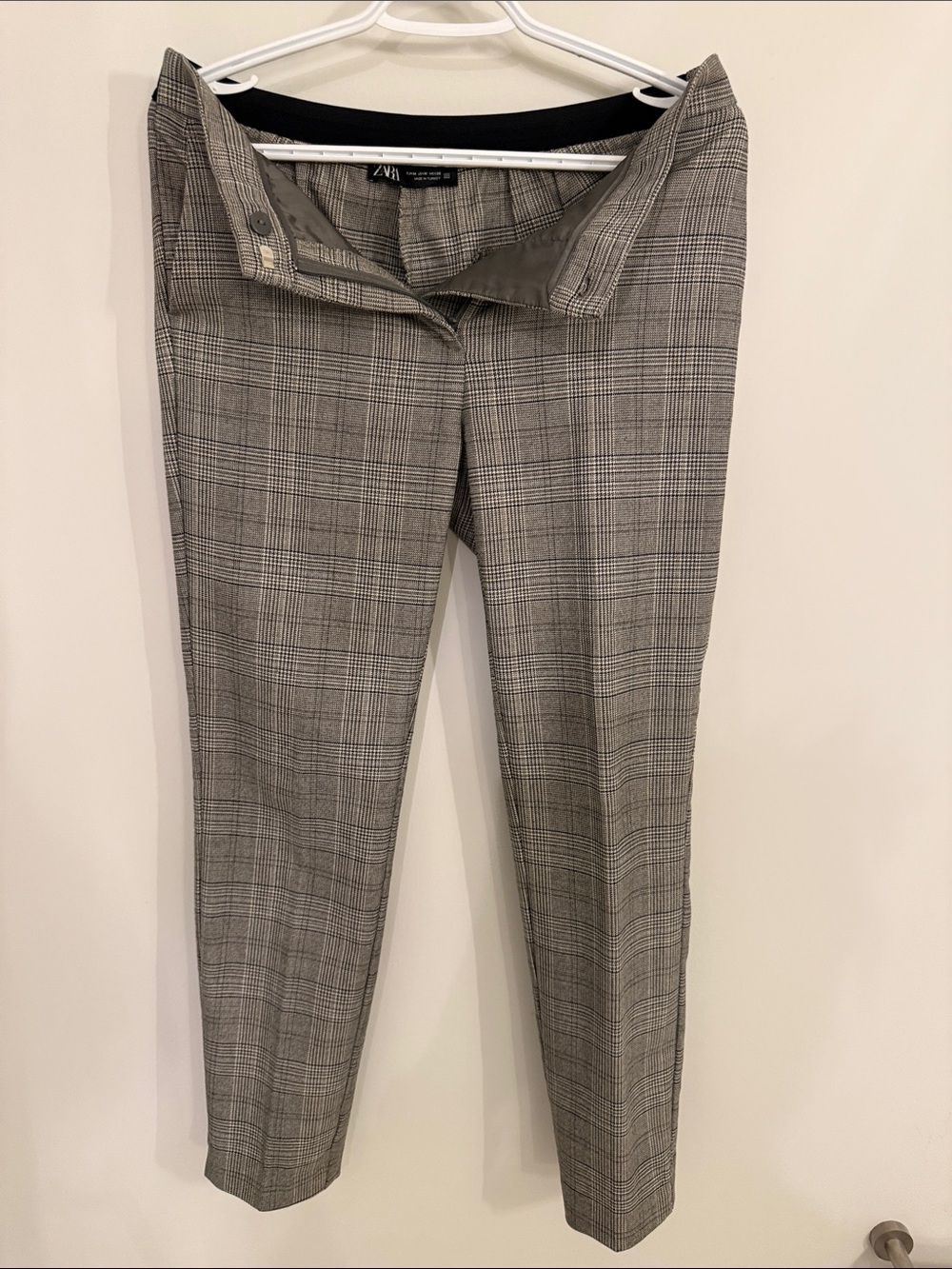 Zara Gray Glen Plaid Ankle Pants